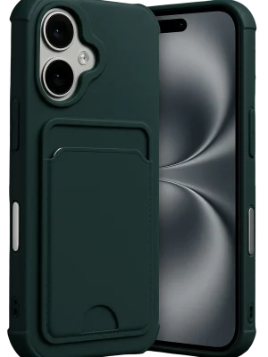 Newface Apple iPhone 17 Kelvin Kartvizitli Silikon - Koyu Yeşil