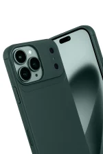 Newface Apple iPhone 17 Pro Auto Focus Karbon Kapak - Koyu Yeşil - Görsel 3