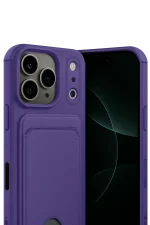 Newface Apple iPhone 17 Pro Kelvin Kartvizitli Silikon - Derin Mor - Görsel 2