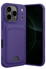 Newface Apple iPhone 17 Pro Kelvin Kartvizitli Silikon - Derin Mor