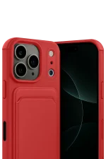 Newface Apple iPhone 17 Pro Kelvin Kartvizitli Silikon - Kırmızı - Görsel 2