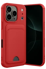 Newface Apple iPhone 17 Pro Kelvin Kartvizitli Silikon - Kırmızı