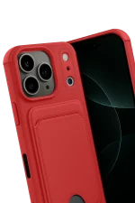 Newface Apple iPhone 17 Pro Kelvin Kartvizitli Silikon - Kırmızı - Görsel 3