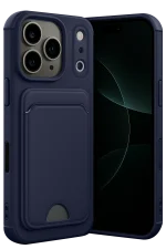 Newface Apple iPhone 17 Pro Kelvin Kartvizitli Silikon - Lacivert