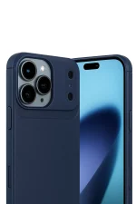 Newface Apple iPhone 17 Pro Max Auto Focus Karbon Kapak - Lacivert - Görsel 2