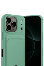 Newface Apple iPhone 17 Pro Max Kelvin Kartvizitli Silikon - Açık Yeşil - Görsel 2