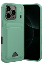 Newface Apple iPhone 17 Pro Max Kelvin Kartvizitli Silikon - Açık Yeşil