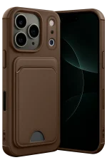 Newface Apple iPhone 17 Pro Max Kelvin Kartvizitli Silikon - Kahverengi