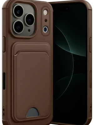 Newface Apple iPhone 17 Pro Max Kelvin Kartvizitli Silikon - Kahverengi