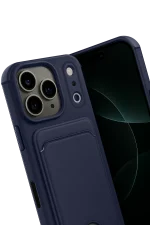 Newface Apple iPhone 17 Pro Max Kelvin Kartvizitli Silikon - Lacivert - Görsel 3