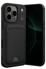 Newface Apple iPhone 17 Pro Max Kelvin Kartvizitli Silikon - Siyah