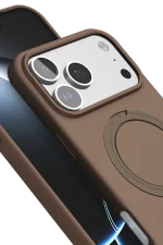 Newface Apple iPhone 17 Pro Max Regal Magsafe Standlı Kapak - Çöl Titanyum - Görsel 3