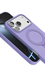 Newface Apple iPhone 17 Pro Max Regal Magsafe Standlı Kapak - Lila - Görsel 5