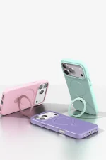 Newface Apple iPhone 17 Pro Max Regal Magsafe Standlı Kapak - Titan Gri - Görsel 6