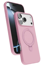 Newface Apple iPhone 17 Pro Regal Magsafe Standlı Kapak - Açık Pembe