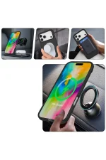 Newface Apple iPhone 17 Pro Regal Magsafe Standlı Kapak - Çöl Titanyum - Görsel 7