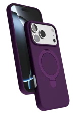 Newface Apple iPhone 17 Pro Regal Magsafe Standlı Kapak - Derin Mor