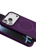 Newface Apple iPhone 17 Pro Regal Magsafe Standlı Kapak - Derin Mor - Görsel 5