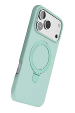 Newface Apple iPhone 17 Pro Regal Magsafe Standlı Kapak - Su Yeşili - Görsel 4