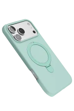 Newface Apple iPhone 17 Pro Regal Magsafe Standlı Kapak - Su Yeşili - Görsel 5