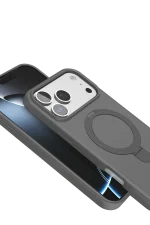 Newface Apple iPhone 17 Pro Regal Magsafe Standlı Kapak - Titan Gri - Görsel 4