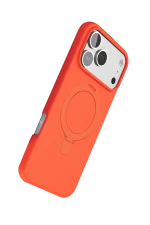 Newface Apple iPhone 17 Pro Regal Magsafe Standlı Kapak - Turuncu - Görsel 3