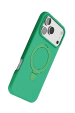 Newface Apple iPhone 17 Pro Regal Magsafe Standlı Kapak - Yeşil - Görsel 4