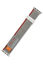 Newface Apple Watch 38mm Alice Kumaş Kordon - Gri-Kırmızı