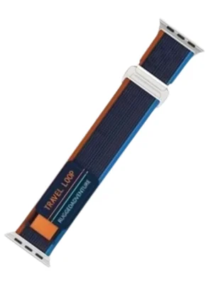 Newface Apple Watch 38mm Alice Kumaş Kordon - Mavi-Turuncu