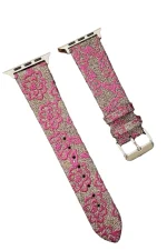 Newface Apple Watch 38mm Creeper Desenli Kordon - Pembe