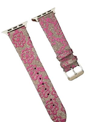Newface Apple Watch 38mm Creeper Desenli Kordon - Pembe