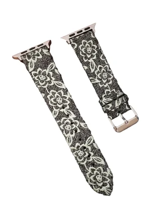 Newface Apple Watch 38mm Creeper Desenli Kordon - Siyah