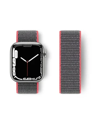 Newface Apple Watch 38mm Hasırlı Cırtcırtlı Kordon - Pembe