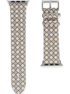 Newface Apple Watch 38mm Karo Motif Kordon - Lila