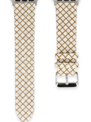 Newface Apple Watch 38mm Karo Motif Kordon - Mavi