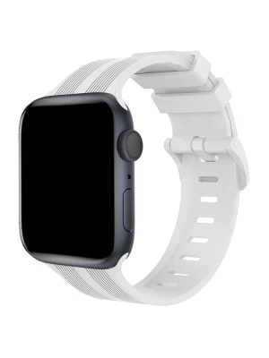 Newface Apple Watch 38mm KR408 Çizgili Silikon Kordon - Beyaz