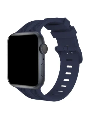 Newface Apple Watch 38mm KR408 Çizgili Silikon Kordon - Lacivert
