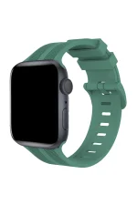 Newface Apple Watch 38mm KR408 Çizgili Silikon Kordon - Yeşil