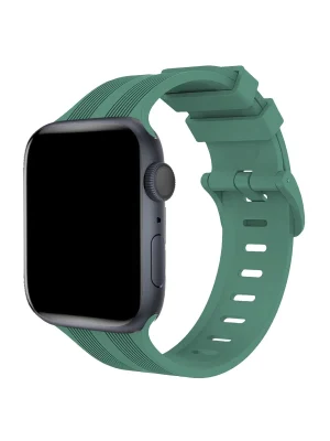 Newface Apple Watch 38mm KR408 Çizgili Silikon Kordon - Yeşil