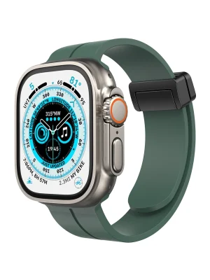 Newface Apple Watch 38mm KR412 Elegance Stylısh Kordon - Koyu Yeşil