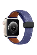 Newface Apple Watch 38mm KR414 Daks Deri Kordon - Lacivert