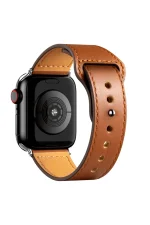 Newface Apple Watch 38mm KR415 Luaz Deri Kordon - Kahverengi