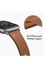 Newface Apple Watch 38mm KR415 Luaz Deri Kordon - Siyah - Görsel 3