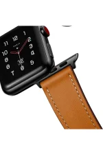 Newface Apple Watch 38mm KR415 Luaz Deri Kordon - Siyah - Görsel 4