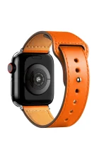 Newface Apple Watch 38mm KR415 Luaz Deri Kordon - Turuncu