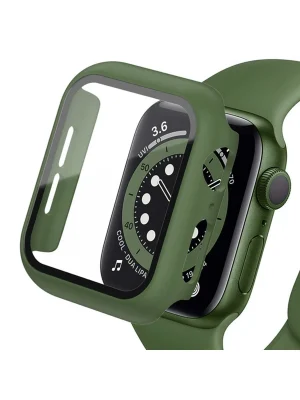 Newface Apple Watch 41mm Camlı Kasa Ekran Koruyucu - Koyu Yeşil