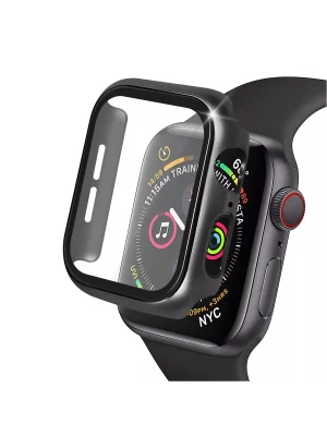 Newface Apple Watch 41mm Camlı Kasa Ekran Koruyucu - Siyah