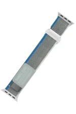 Newface Apple Watch 42mm Alice Kumaş Kordon - Mavi-Gri