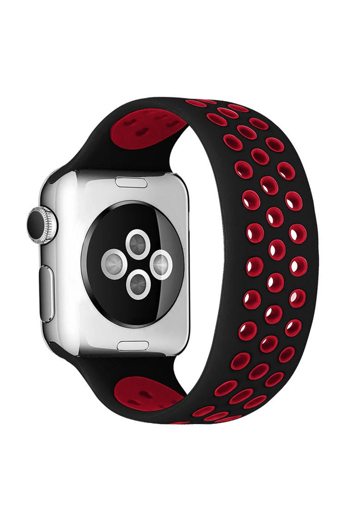 newface-apple-watch-42mm-ayarli-delikli-silikon-kordon-siyah-kirmizi-default.webp Newface Apple Watch 42mm Ayarlı Delikli Silikon Kordon - Siyah-Kırmızı - Görsel 1