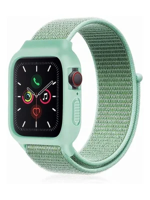 Newface Apple Watch 42mm Hasırlı Cırtcırtlı Kasalı Kordon - Turkuaz